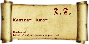 Kastner Hunor névjegykártya